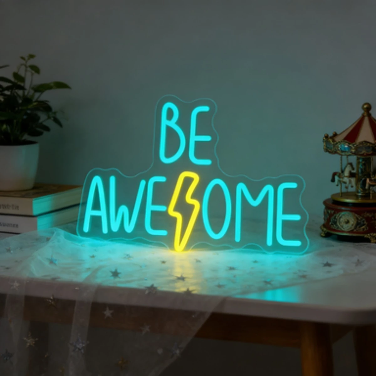 Be Awesome Neon Sign LED Wall Art Inspirational Lightning Flash Bedroom Decor USB Powered Motivational Night Light Gift
Be Awesome Neon Sign LED Wall Art Inspirational Lightning Flash Bedroom Decor USB Powered Motivational Night Light Gift
