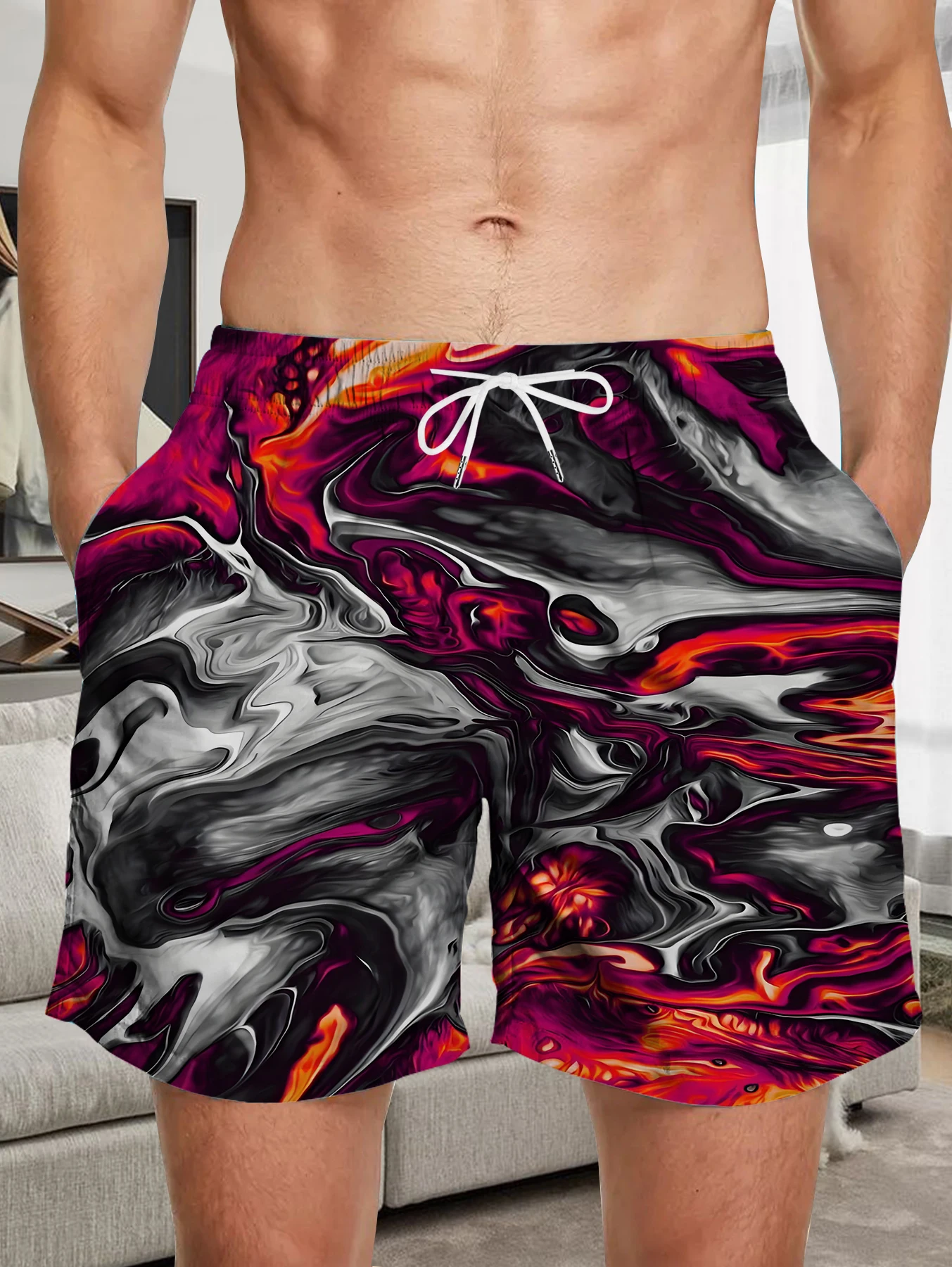 Elastic Waist Men Beach Shorts Full Digital Print Polyester Quick Dry Swimwear
Elastic Waist Men Beach Shorts Full Digital Print Polyester Quick Dry Swimwear