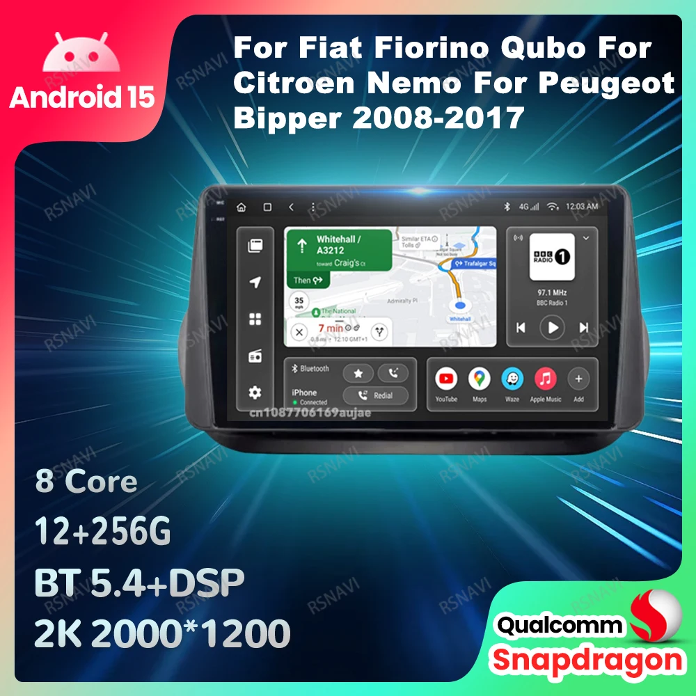 Car Radio Android 15 For Fiat Fiorino Qubo For Citroen Nemo For Peugeot Bipper 2008-2017 GPS DVD QLED Qualcomm Head Unit DSP BT
Car Radio Android 15 For Fiat Fiorino Qubo For Citroen Nemo For Peugeot Bipper 2008-2017 GPS DVD QLED Qualcomm Head Unit DSP BT