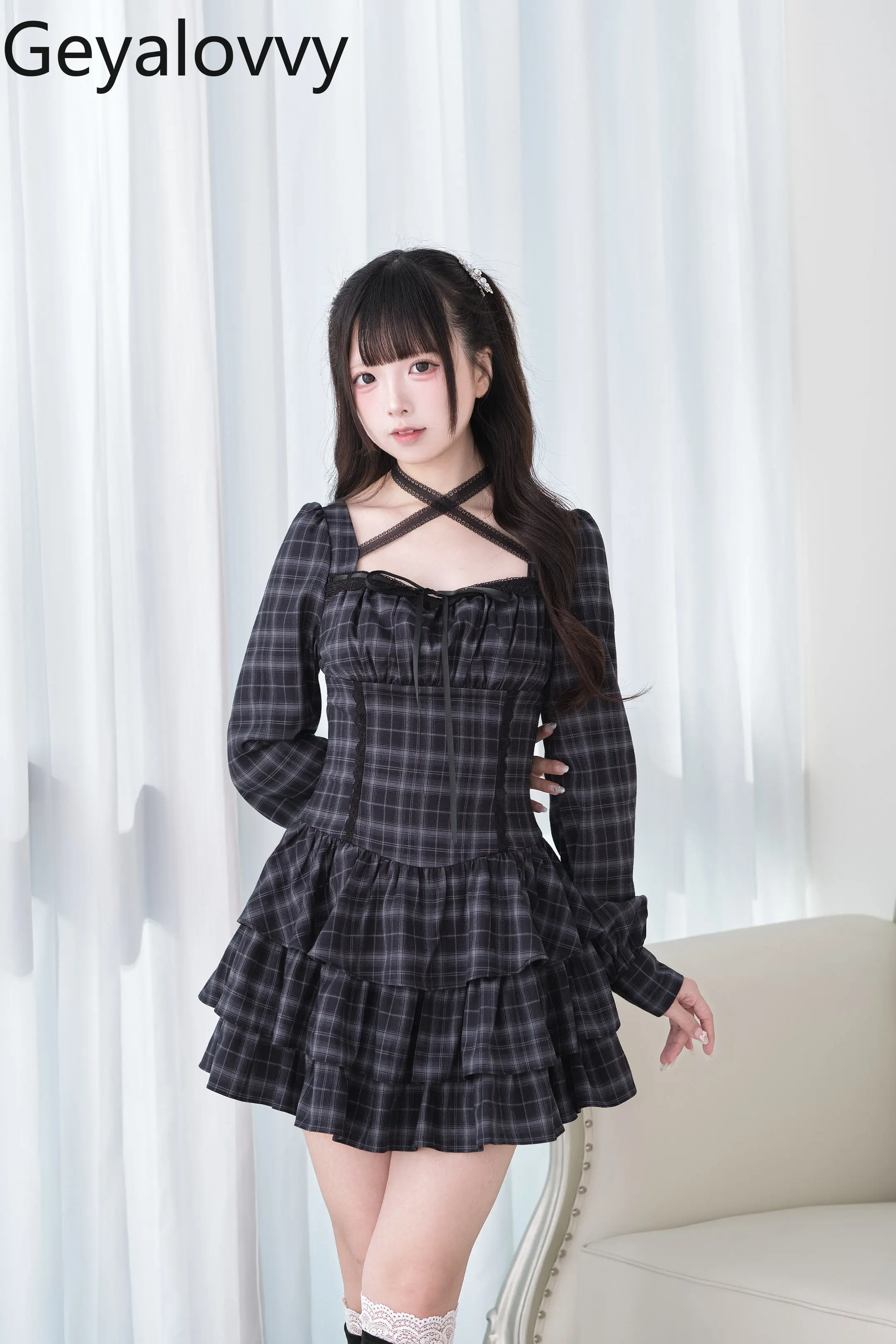 Fashion Striped Plaid Bow Lace Casual Elegant Dresses for Women Original Japanese Subculture Mass-produced Long Sleeve Dress
Fashion Striped Plaid Bow Lace Casual Elegant Dresses for Women Original Japanese Subculture Mass-produced Long Sleeve Dress