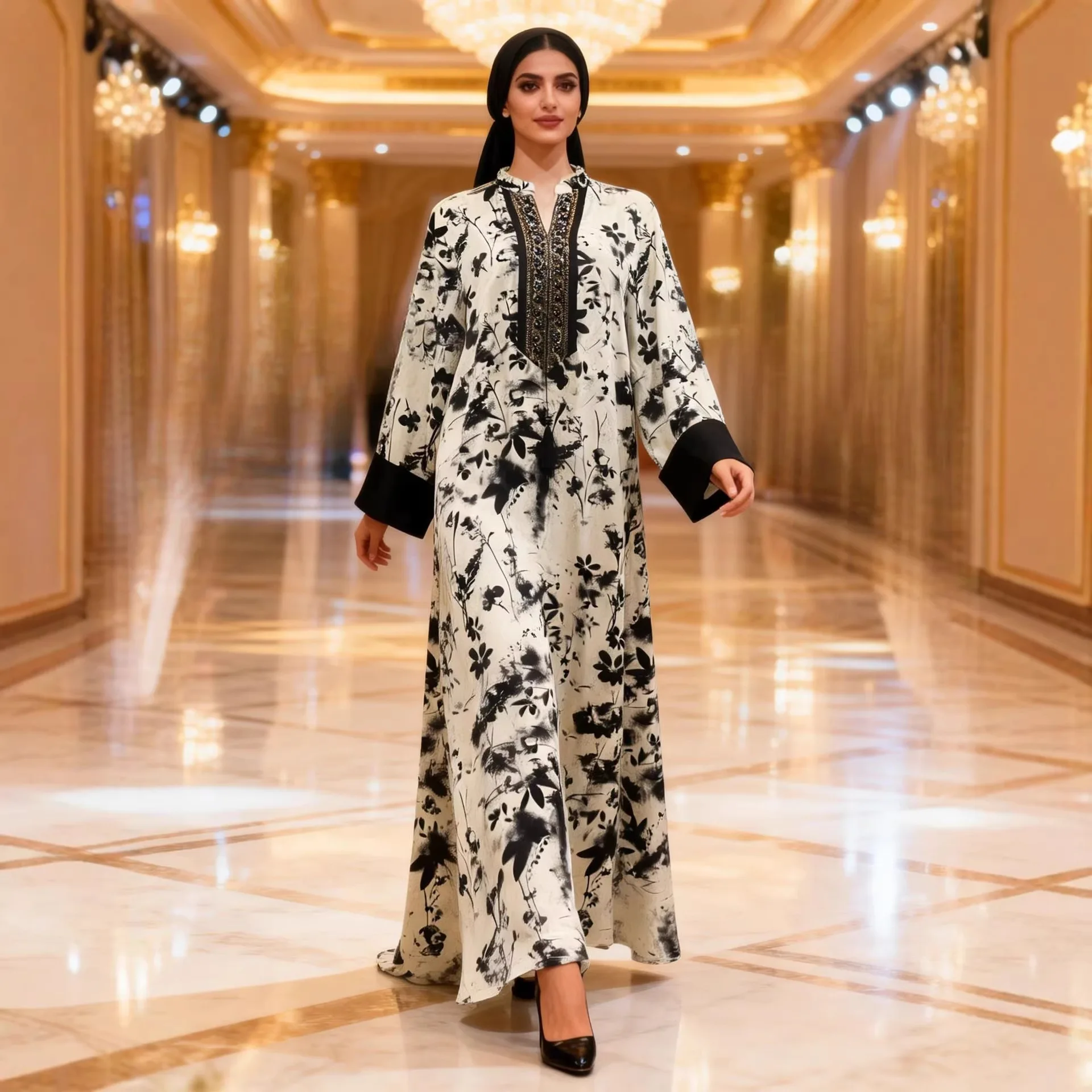 Dresses Women Eid Abaya Print Dress Jalabiya Muslim Dubai Beading Vestidos Ramadan Kaftan Islam Morocco Abayas Arab Long Robe
Dresses Women Eid Abaya Print Dress Jalabiya Muslim Dubai Beading Vestidos Ramadan Kaftan Islam Morocco Abayas Arab Long Robe