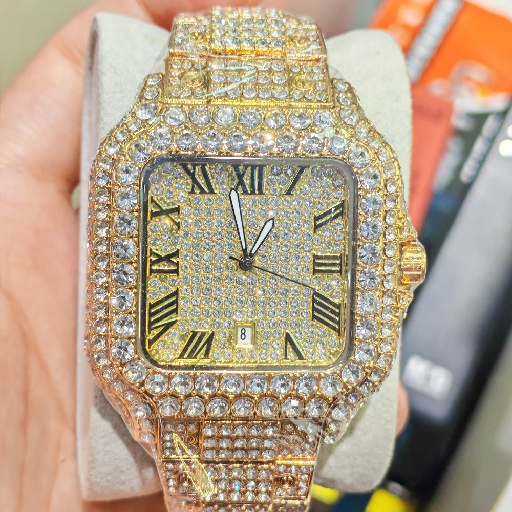Silver Hot Sale Ice Diamond Quartz Watch for Men Top Brand Luxury Wristwatch Fashion Stainless Steel Watches Dropshipping Clock
Silver Hot Sale Ice Diamond Quartz Watch for Men Top Brand Luxury Wristwatch Fashion Stainless Steel Watches Dropshipping Clock