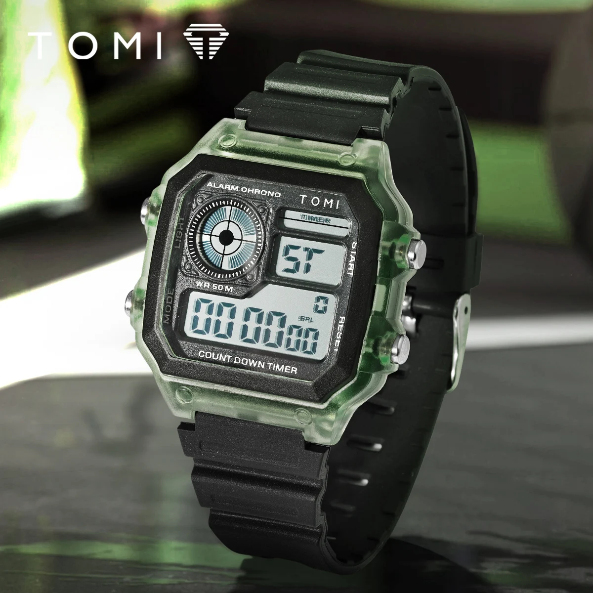 TOMI Transparent Cyberpunk Digital Watch Edgy Square Sports Style LED Display Multi-Function Buttons Trendy Streetwear Wristband
TOMI Transparent Cyberpunk Digital Watch Edgy Square Sports Style LED Display Multi-Function Buttons Trendy Streetwear Wristband