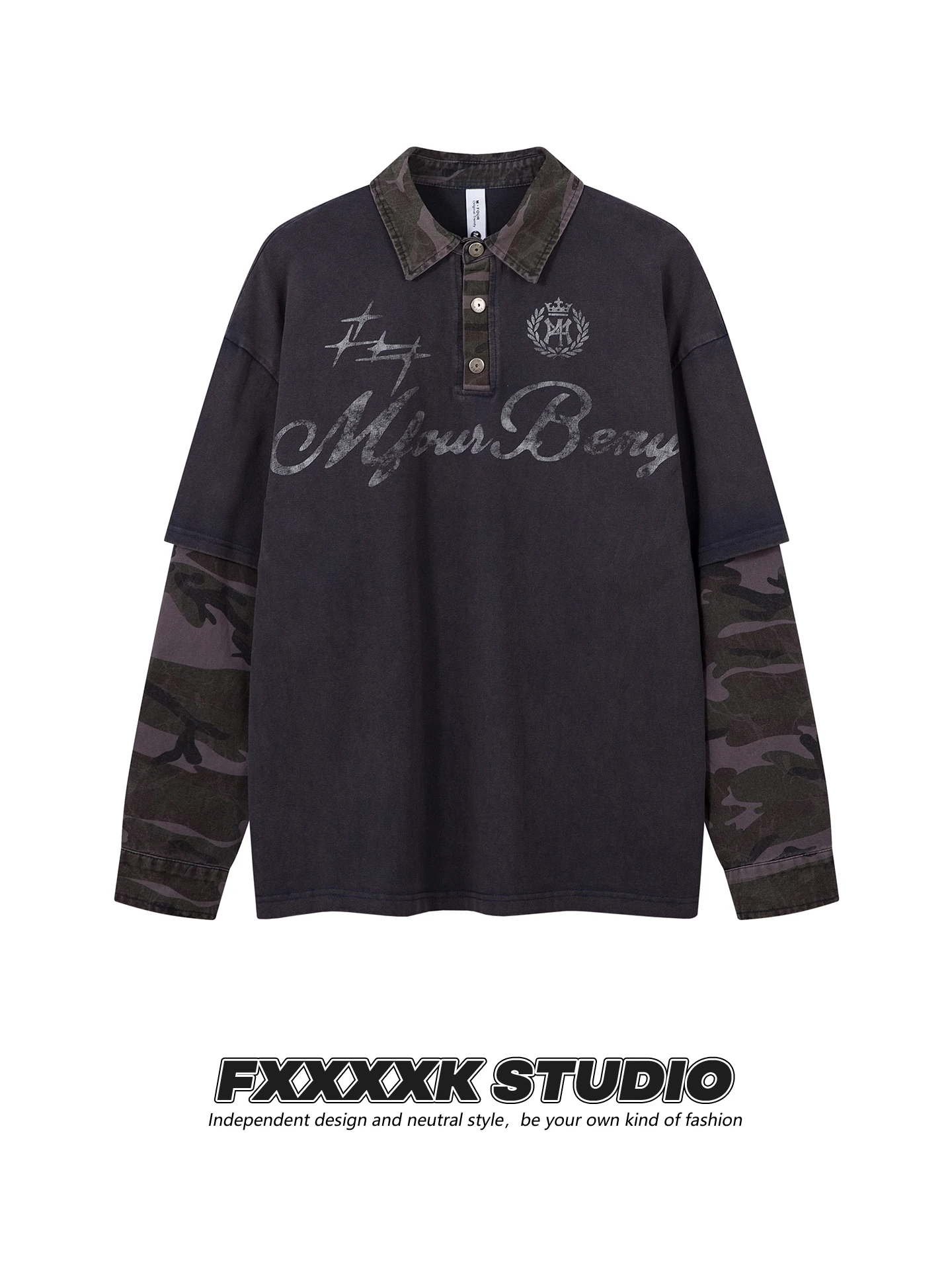 FXK Original Heavyweight Waed Vintage American Camouflage Patchwork Long Sve irt Men's Faion Street Sle Ciwalk
FXK Original Heavyweight Waed Vintage American Camouflage Patchwork Long Sve irt Men's Faion Street Sle Ciwalk