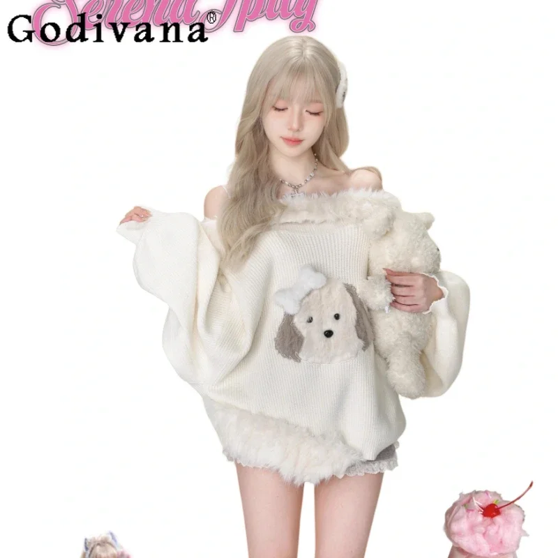 Y2k Girls Sweet Sweater Women's Autumn New Loose Plush Off-Shoulder Sweaters Pullovers Lady Gray Casual Shorts Women Clothes
Y2k Girls Sweet Sweater Women's Autumn New Loose Plush Off-Shoulder Sweaters Pullovers Lady Gray Casual Shorts Women Clothes