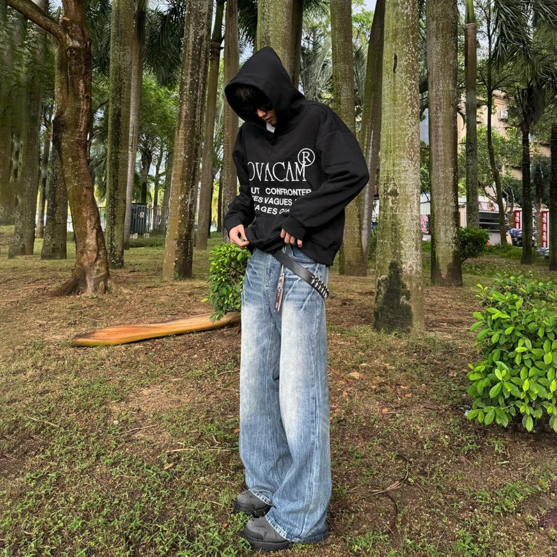 Blue High Waist Flared Men's Jeans Autumn Winter High Street Straight Knife Waed Denim Pants Youth Trendy Wear Resistant
Blue High Waist Flared Men's Jeans Autumn Winter High Street Straight Knife Waed Denim Pants Youth Trendy Wear Resistant