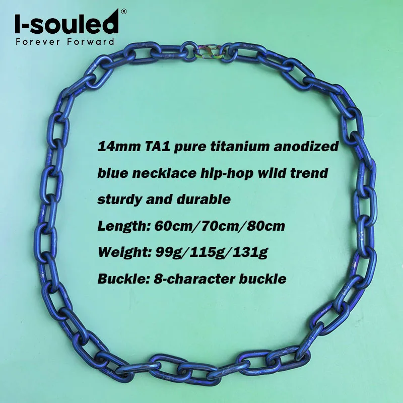 14mm TA1 Pure Titanium anodized blue necklace, hip-hop wild trend, sturdy and durable
14mm TA1 Pure Titanium anodized blue necklace, hip-hop wild trend, sturdy and durable