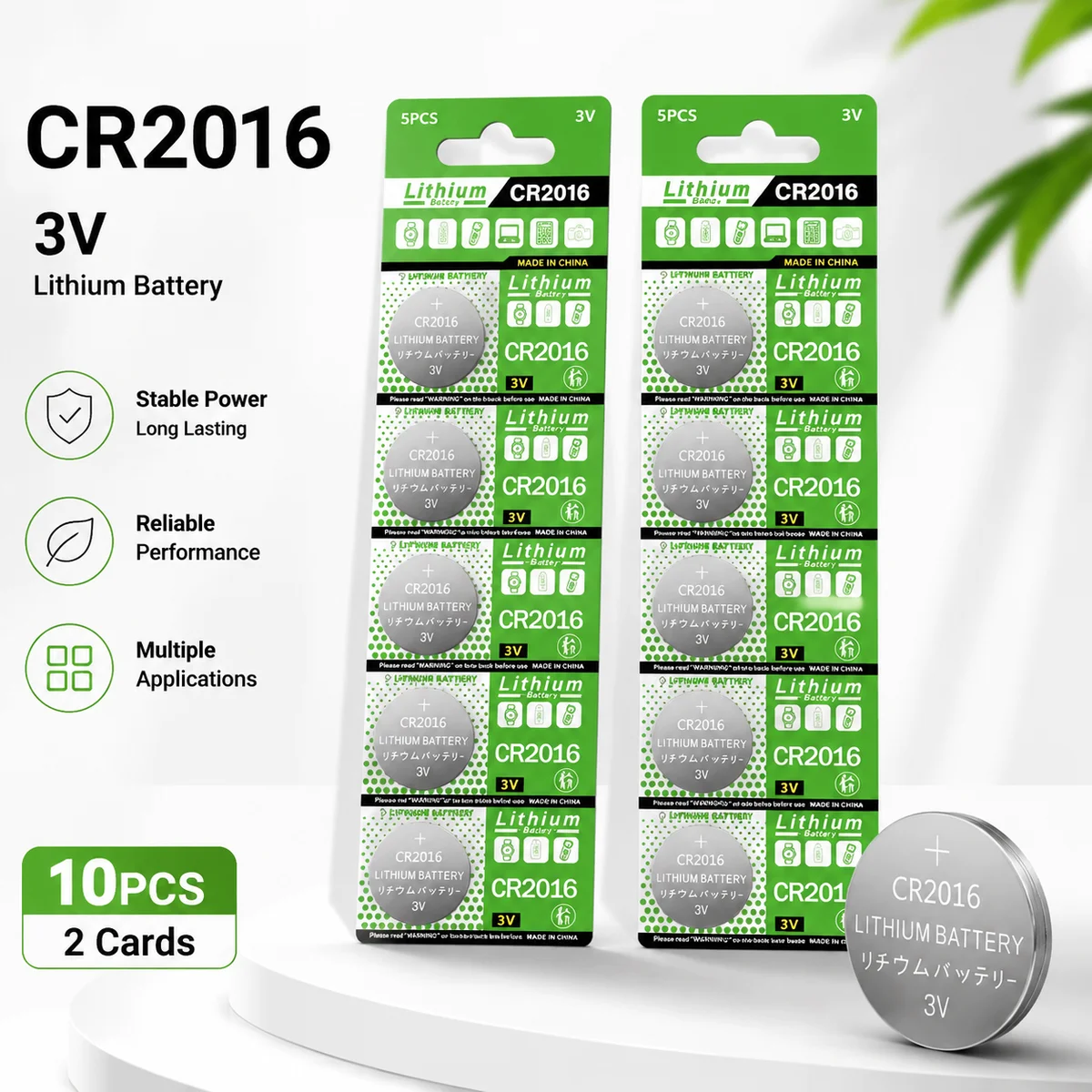 Lithium Coin Cell Battery CR2016 3V 1PCS Replacement for Watch Remote Toy Clock, Compatible DL2016 BR2016 LM2016
Lithium Coin Cell Battery CR2016 3V 1PCS Replacement for Watch Remote Toy Clock, Compatible DL2016 BR2016 LM2016