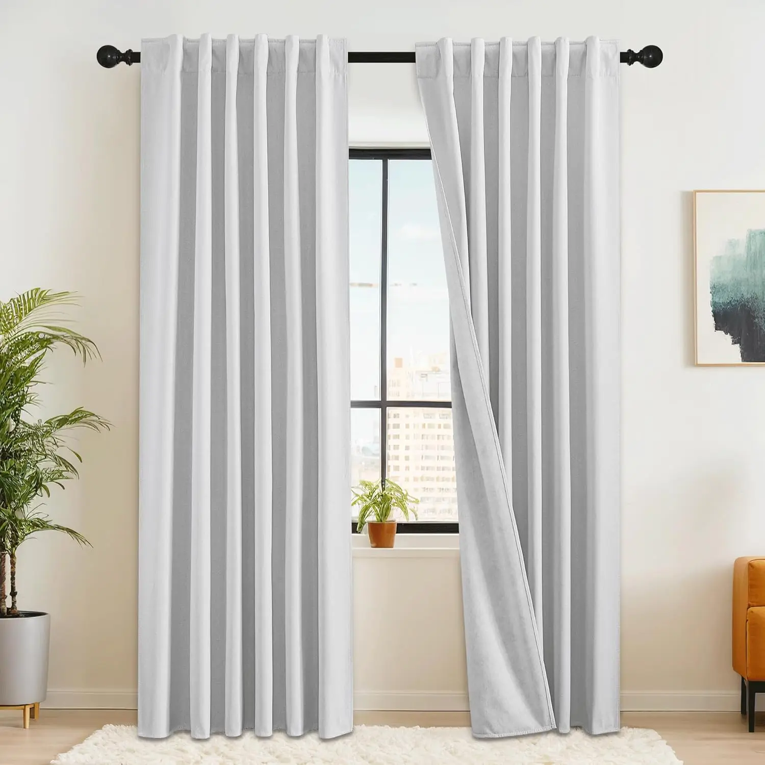 Ryb Home 100% Blackout Flax Linen Curtains 108 Inches Long, Bedroom & Living Room Uv Protection Drapes, Rod Pocket & Back Tab,
Ryb Home 100% Blackout Flax Linen Curtains 108 Inches Long, Bedroom & Living Room Uv Protection Drapes, Rod Pocket & Back Tab,
