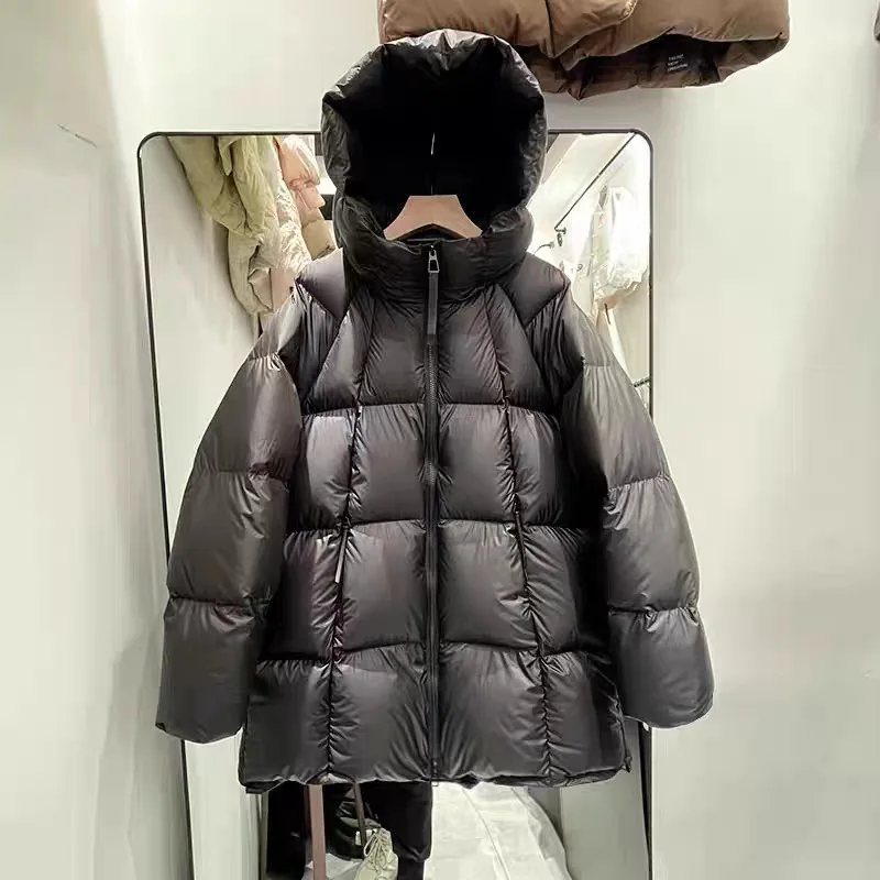 Winter Hooded Puff Mid Length Down Jacket Female Solid Thick Warm Zipper Parker Outwear Women White Duck Down Fluffy Down Jacket
Winter Hooded Puff Mid Length Down Jacket Female Solid Thick Warm Zipper Parker Outwear Women White Duck Down Fluffy Down Jacket