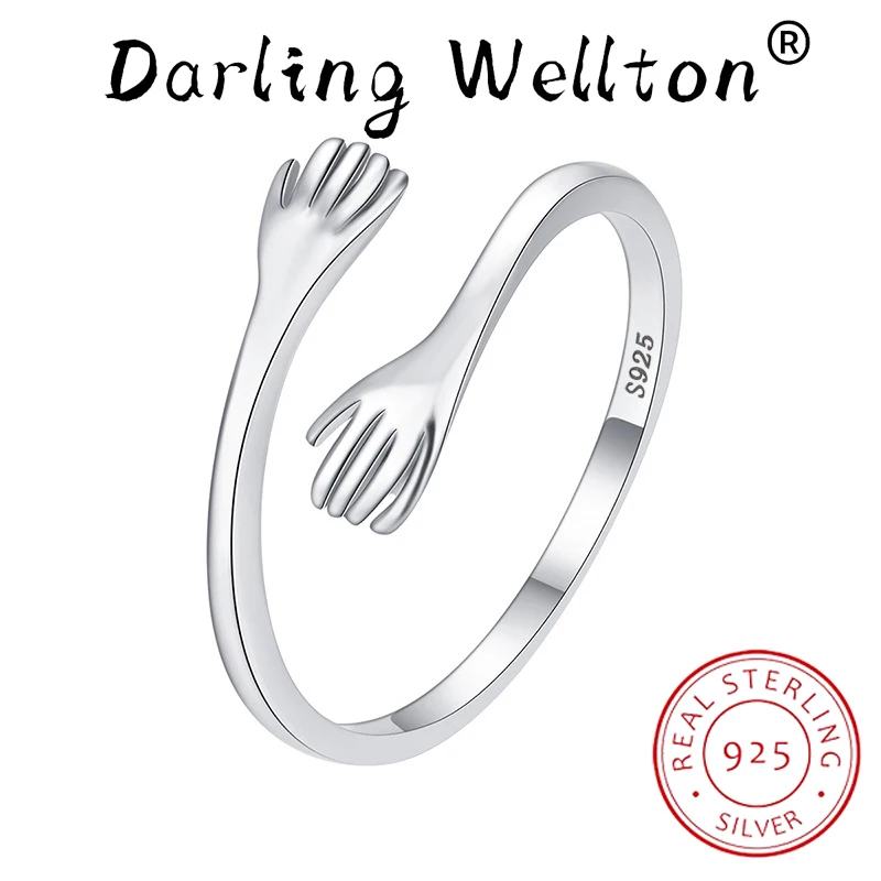 Minimalist Embrace Palm Opening Adjustable Couple Ring For Women 100% Original Sterling Silver Halloween Gift Party Jewelry
Minimalist Embrace Palm Opening Adjustable Couple Ring For Women 100% Original Sterling Silver Halloween Gift Party Jewelry