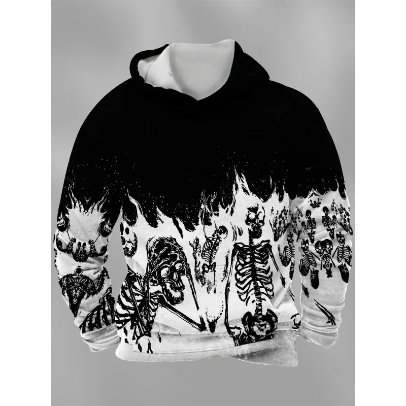 Plus Size Men's Halloween Skull Graphic Hooded Sweatshirt – Fall Winter Spring Casual Streetwear Oversized Comfort Fit Pullover
Plus Size Men's Halloween Skull Graphic Hooded Sweatshirt – Fall Winter Spring Casual Streetwear Oversized Comfort Fit Pullover