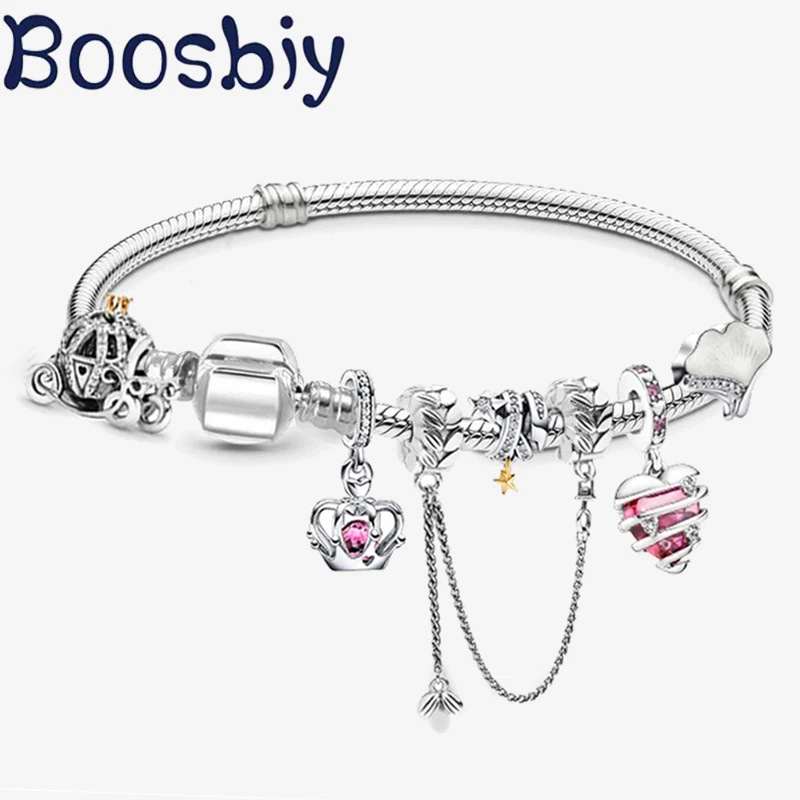 Love Heart & Ginkgo Leaf & Crown Charm Bracelet With Pendant Fit Jewelry Star Beads Bracelet For Women Fashion Brand Gift 2024 
Love Heart & Ginkgo Leaf & Crown Charm Bracelet With Pendant Fit Jewelry Star Beads Bracelet For Women Fashion Brand Gift 2024