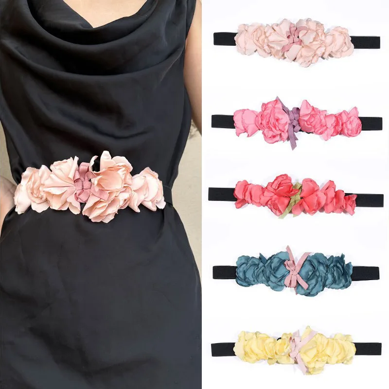Handmade Fabric Pearl Flower Elastic Belt Ladies Fashion all-in-one Dress Stretchy Cummerbunds
Handmade Fabric Pearl Flower Elastic Belt Ladies Fashion all-in-one Dress Stretchy Cummerbunds