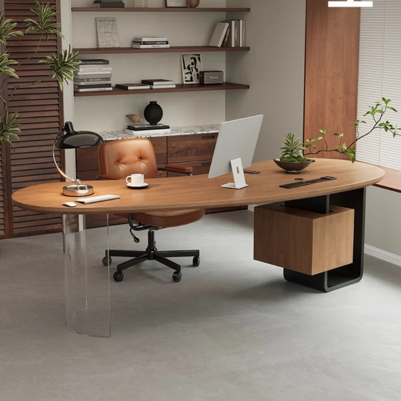 Modern office wood desk workbench light luxury Vintage simple curved desk creative high-end bureau avec tiroir computer desk
Modern office wood desk workbench light luxury Vintage simple curved desk creative high-end bureau avec tiroir computer desk