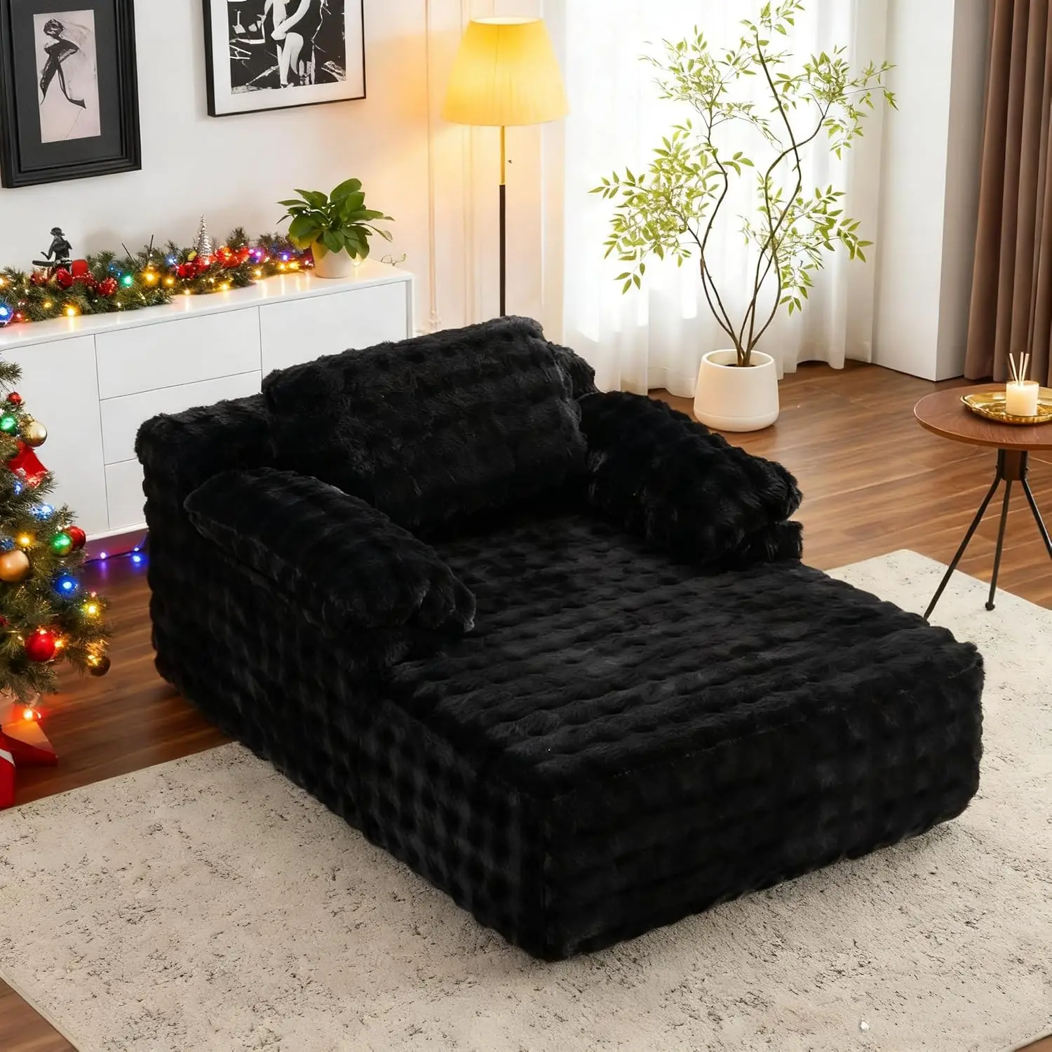 Chaise Lounge Chair, Black Boneless Couch Oversized Reading Chair Upholstered Bubble Fleece Cloud Couch Sofa Recliner Bed Comfy
Chaise Lounge Chair, Black Boneless Couch Oversized Reading Chair Upholstered Bubble Fleece Cloud Couch Sofa Recliner Bed Comfy