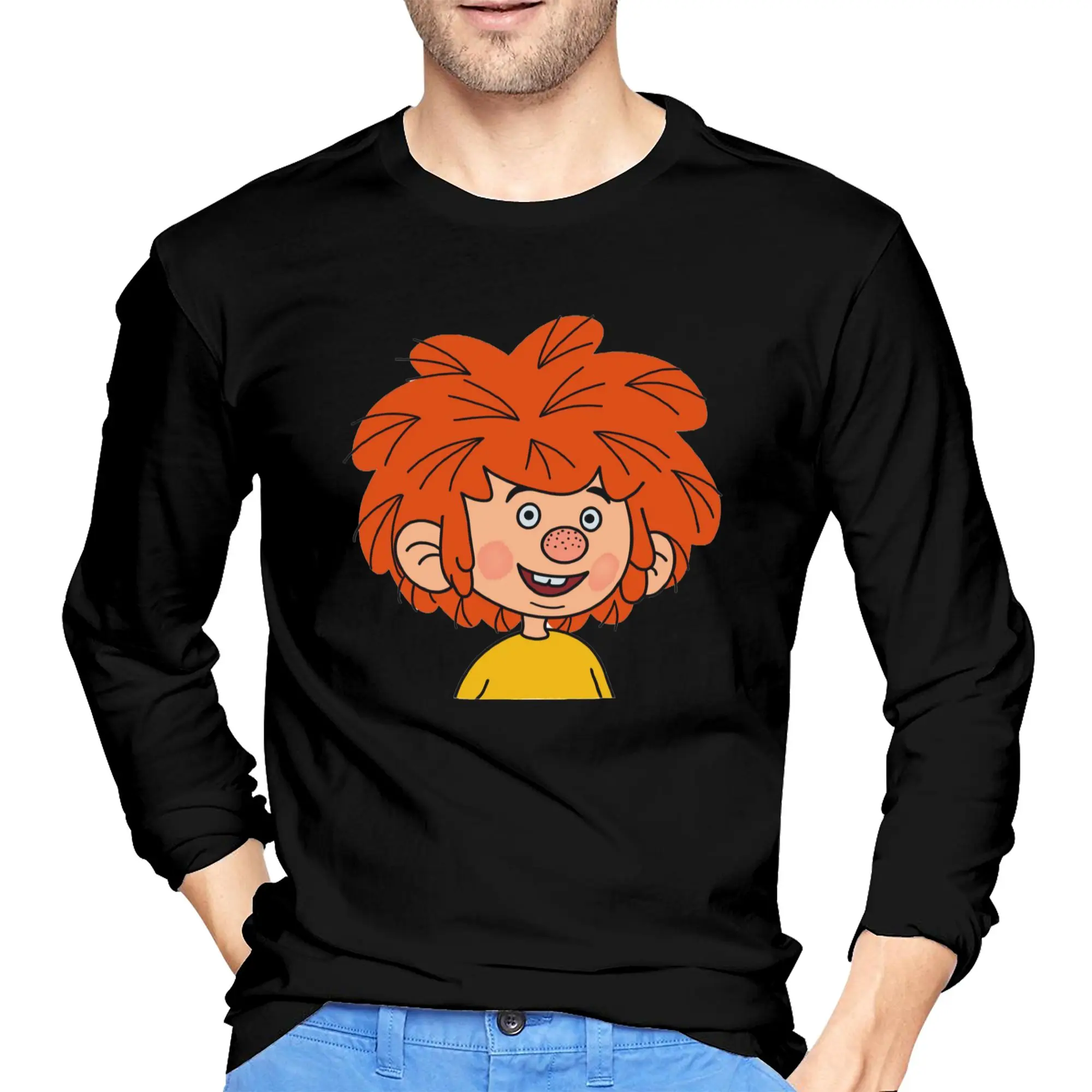 Pumuckl Мужская футболка с длинными рукавами Дышащие футболки с круглым вырезом Весенние и осенние мужские топы 
Pumuckl Мужская футболка с длинными рукавами Дышащие футболки с круглым вырезом Весенние и осенние мужские топы