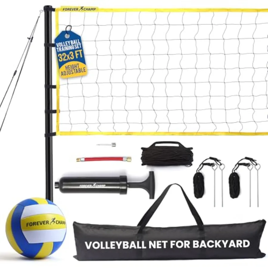 Volleyball Net for Backyard Beach Home Includes 32x3 Ft Regulation Size Net 8.5-Inch PU Volleyball Carrying Bag Boundary Lines
Volleyball Net for Backyard Beach Home Includes 32x3 Ft Regulation Size Net 8.5-Inch PU Volleyball Carrying Bag Boundary Lines