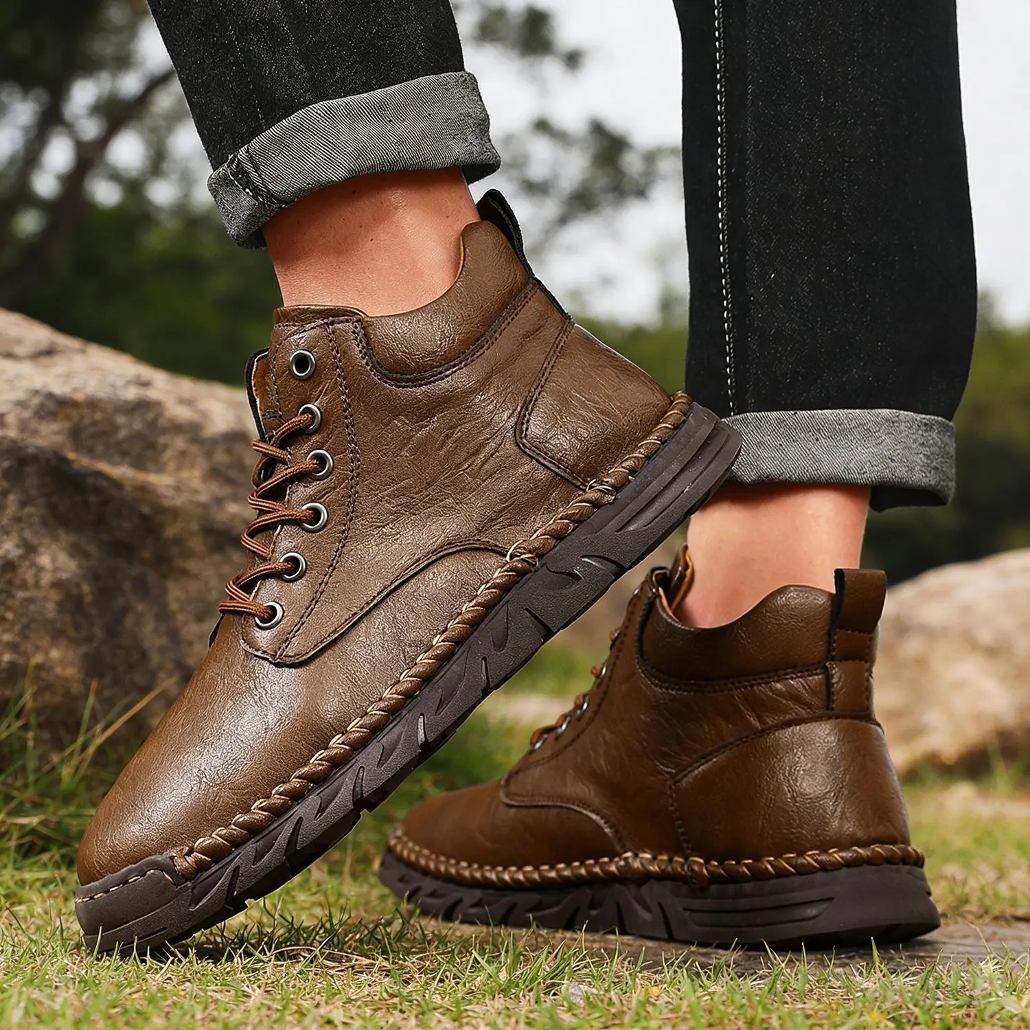 Handmade Men's Boots Leather Casual Shoes Retro Outdoor Hiking Boots Designer Breathable Ankle Boots Lace-up High Top Men Shoes
Handmade Men's Boots Leather Casual Shoes Retro Outdoor Hiking Boots Designer Breathable Ankle Boots Lace-up High Top Men Shoes