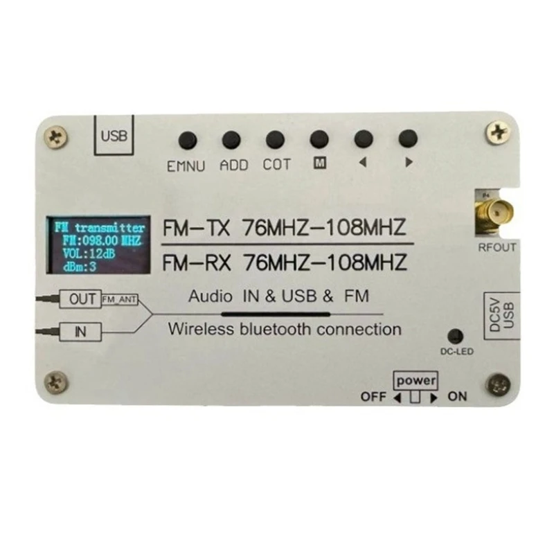 ABAC-Multi Functional FM Transmitter Bluetooth USB FM Transmitter FM Radio 76MHZ-108Mhz Receiving And Transmitting AUX Audio
ABAC-Multi Functional FM Transmitter Bluetooth USB FM Transmitter FM Radio 76MHZ-108Mhz Receiving And Transmitting AUX Audio