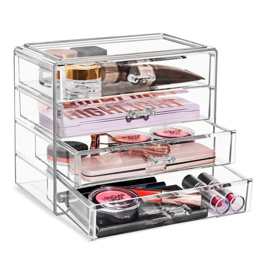 Acrylic Makeup Organizer Set, 4Drawer Vanity amp Countertop Cosmetic Storage with Wide Drawers, Clear Makeup Storage for Brushes
Acrylic Makeup Organizer Set, 4Drawer Vanity amp Countertop Cosmetic Storage with Wide Drawers, Clear Makeup Storage for Brushes