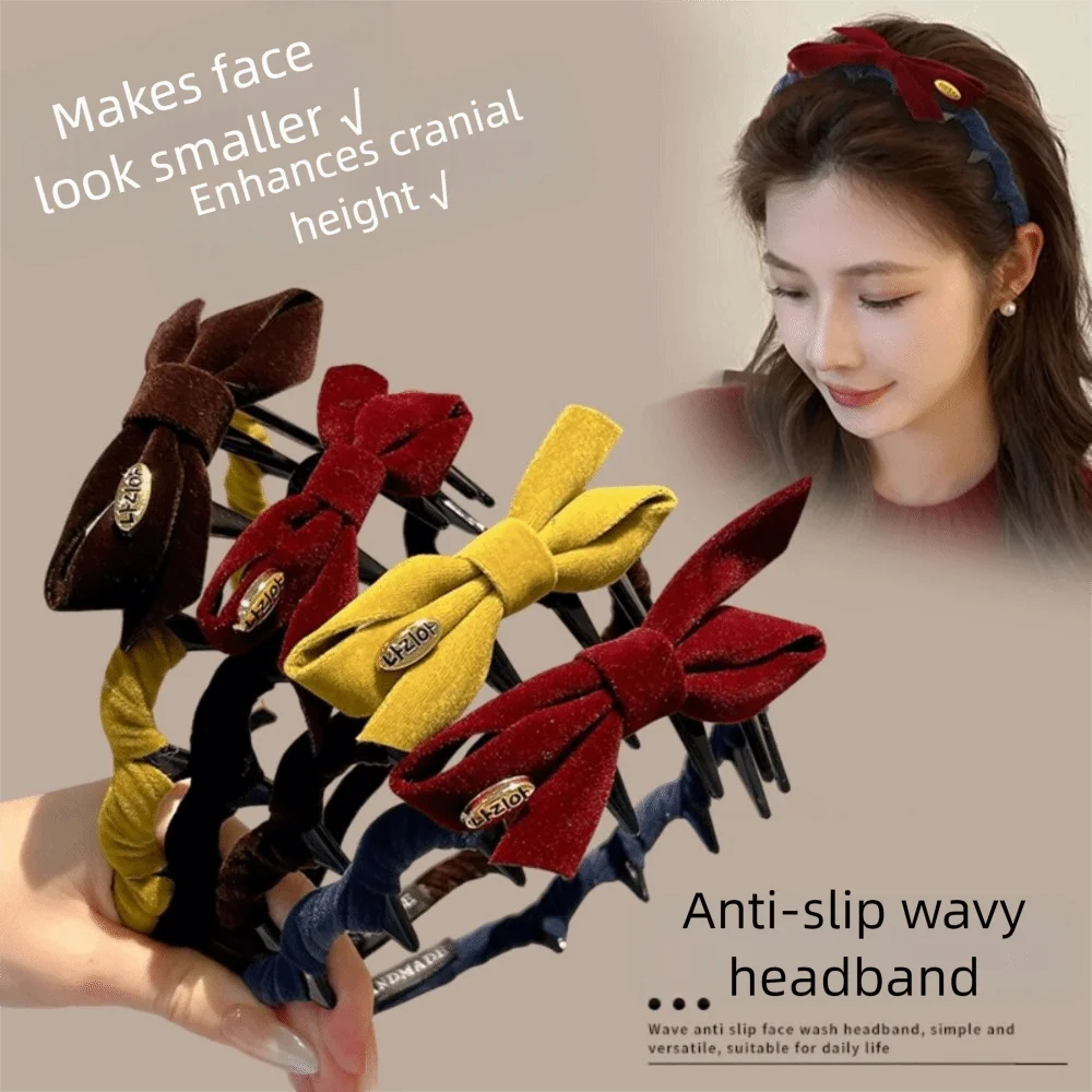 Retro Flocking Bow Headband U-shaped Tooth Comb Non-slip Hair Bands Hair Accessories New Year Hair Styling Accessories
Retro Flocking Bow Headband U-shaped Tooth Comb Non-slip Hair Bands Hair Accessories New Year Hair Styling Accessories