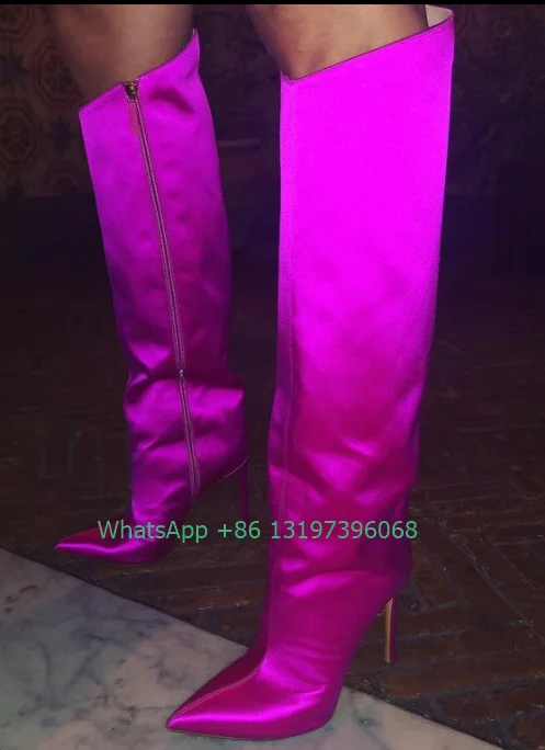 Lady Hot Pink Stain Knee Boots Stiletto Heel Calf Boots Side Zip Boots Summer Fall Dress High Heels Punk Style Boots Footwear 46
Lady Hot Pink Stain Knee Boots Stiletto Heel Calf Boots Side Zip Boots Summer Fall Dress High Heels Punk Style Boots Footwear 46