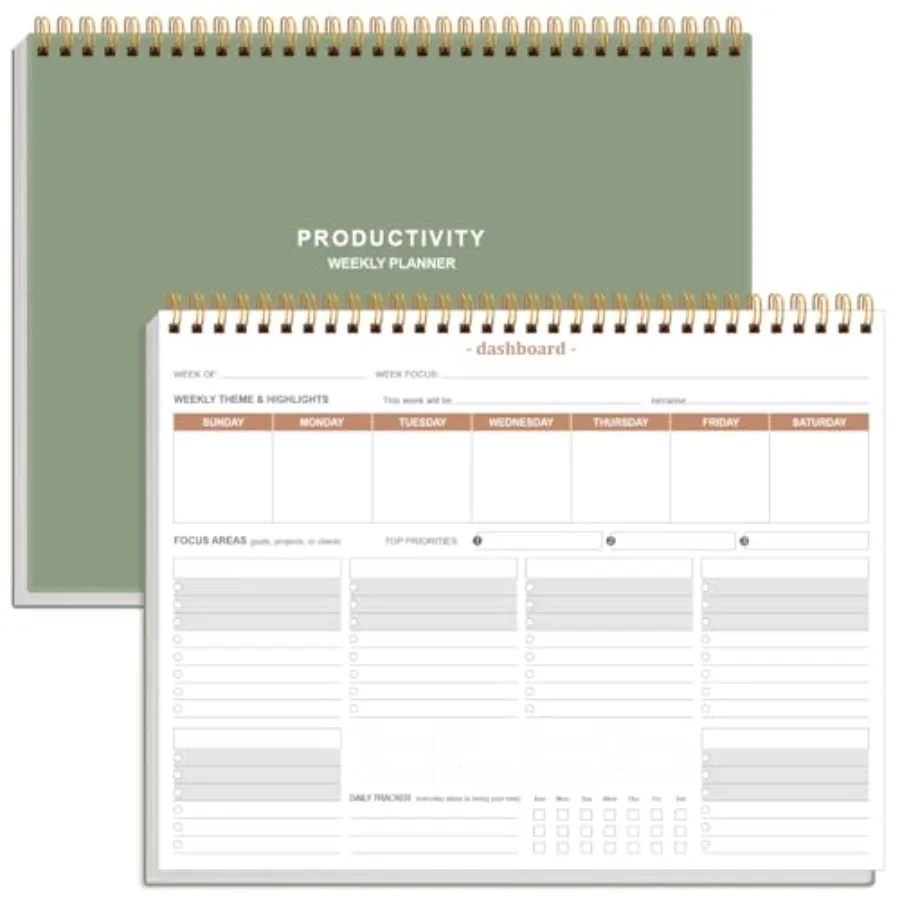 Weekly Productivity Planner - 8.5" x 11" Dashboard Desk Notepad Has 6 Focus Areas to List Tasks for Goals, Projects, Clients, A
Weekly Productivity Planner - 8.5" x 11" Dashboard Desk Notepad Has 6 Focus Areas to List Tasks for Goals, Projects, Clients, A