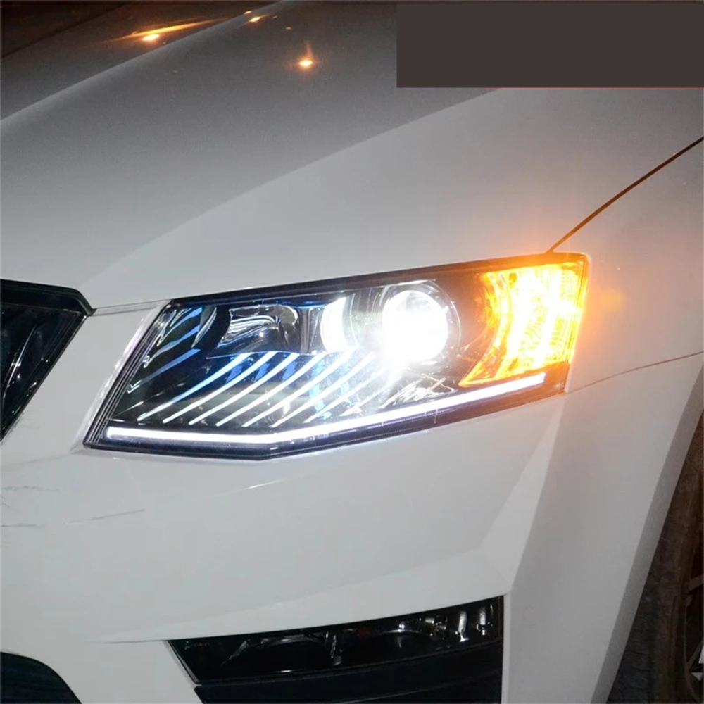 Car front bumper modified Headlight assembly For 15-17 Skoda Octavia DRL daytime running light turn signal head lamp 2pcs
Car front bumper modified Headlight assembly For 15-17 Skoda Octavia DRL daytime running light turn signal head lamp 2pcs