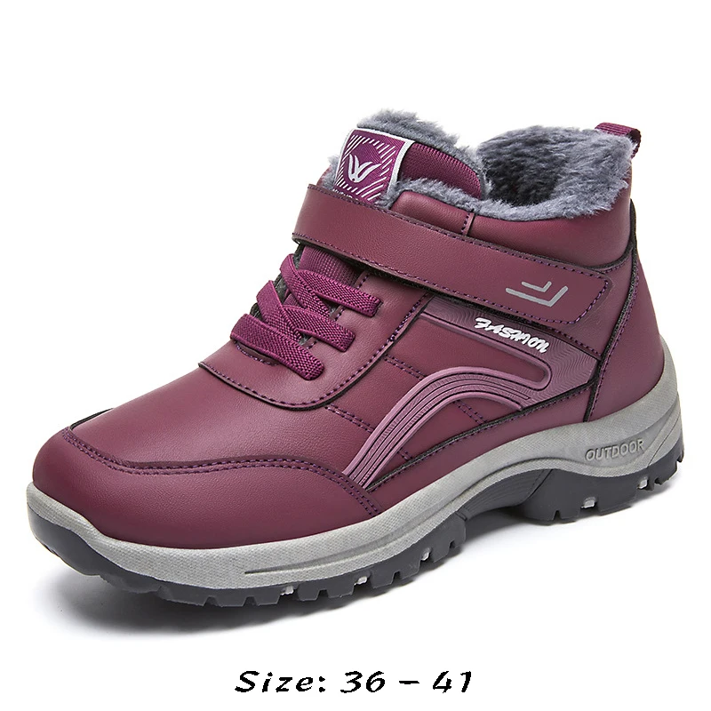 High quality short ankle snow leather boots for women thickening new 2023 winter casual plush warm shoe - black red purple
High quality short ankle snow leather boots for women thickening new 2023 winter casual plush warm shoe - black red purple