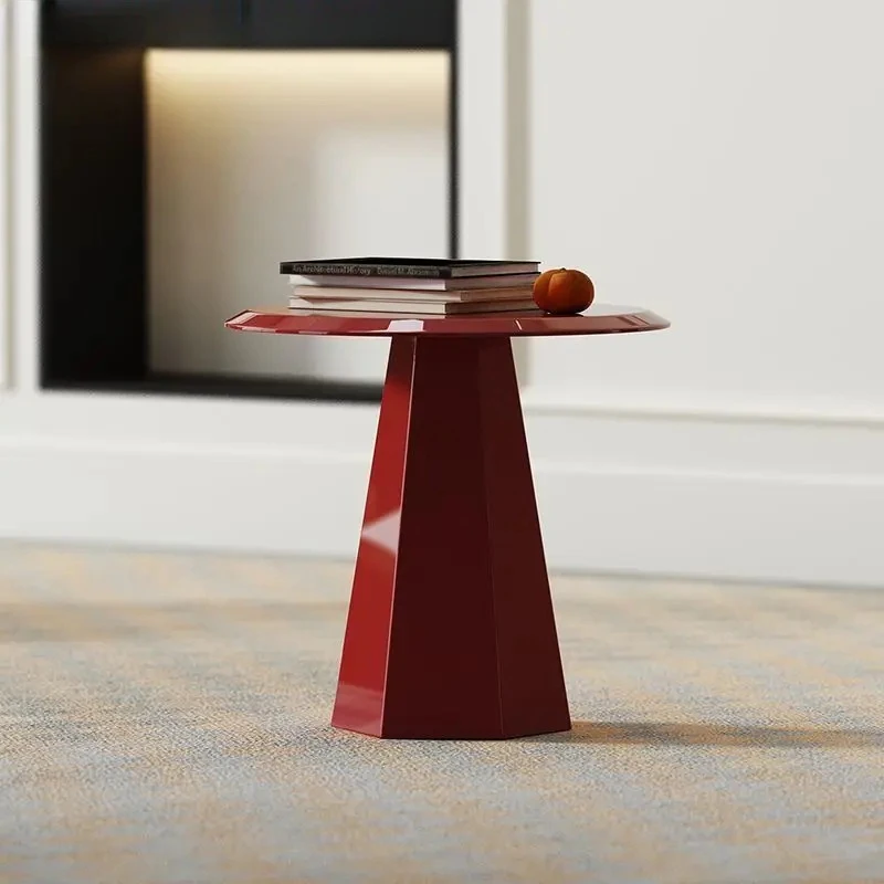 Round coffee table modern simple light luxury living room side table red paint
Round coffee table modern simple light luxury living room side table red paint