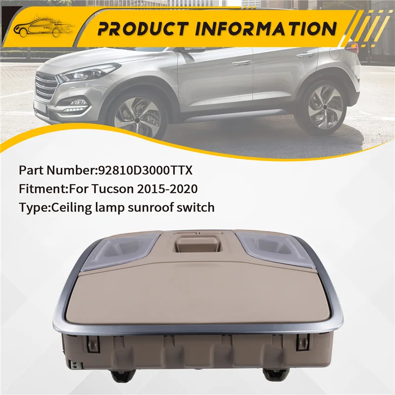 Efficientt-Interior Reading Light For Hyundai Tucson 92810D3000TTX Reading Lamp Assembly Ceiling Lamp Roof Map Light
Efficientt-Interior Reading Light For Hyundai Tucson 92810D3000TTX Reading Lamp Assembly Ceiling Lamp Roof Map Light