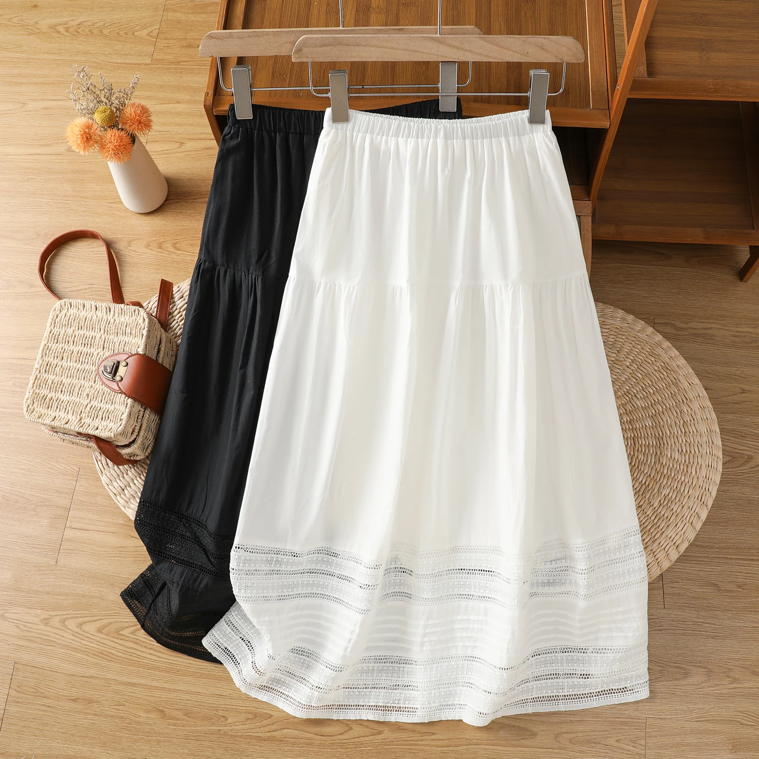 Pure Cotton A-Line Skirt Women's Summer New Design Lace Ele Waist Elastic Umbrella Skirt Floral Pattern Thin Model
Pure Cotton A-Line Skirt Women's Summer New Design Lace Ele Waist Elastic Umbrella Skirt Floral Pattern Thin Model