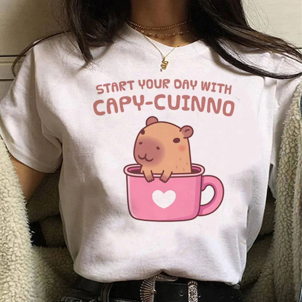 Женская футболка capyбара harajuku, уличная одежда, забавная японская комиксная Одежда для девочек
Женская футболка capyбара harajuku, уличная одежда, забавная японская комиксная Одежда для девочек