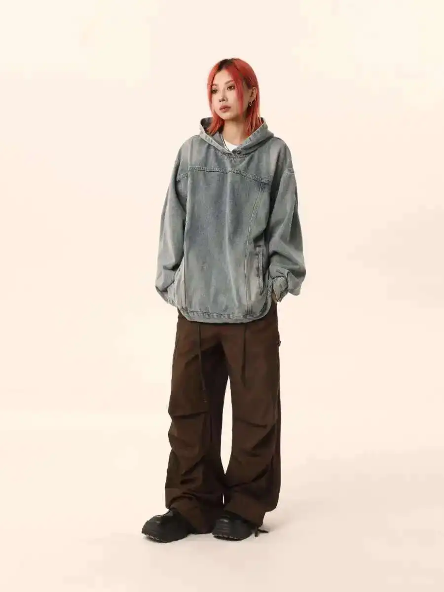 Винтажная джинсовая толстовка с капюшоном для мужчин и женщин, осеннее американское уличное пальто, свободная куртка для пар для мужчин и женщин 
Винтажная джинсовая толстовка с капюшоном для мужчин и женщин, осеннее американское уличное пальто, свободная куртка для пар для мужчин и женщин