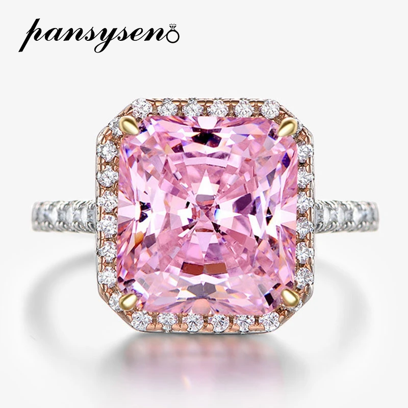 PANSYSEN 100% 925 Sterling Silver 6CT 10*11MM Pink Sapphire High Carbon Diamond Ring Bridal Wedding Engagement Jewelry for Women
PANSYSEN 100% 925 Sterling Silver 6CT 10*11MM Pink Sapphire High Carbon Diamond Ring Bridal Wedding Engagement Jewelry for Women