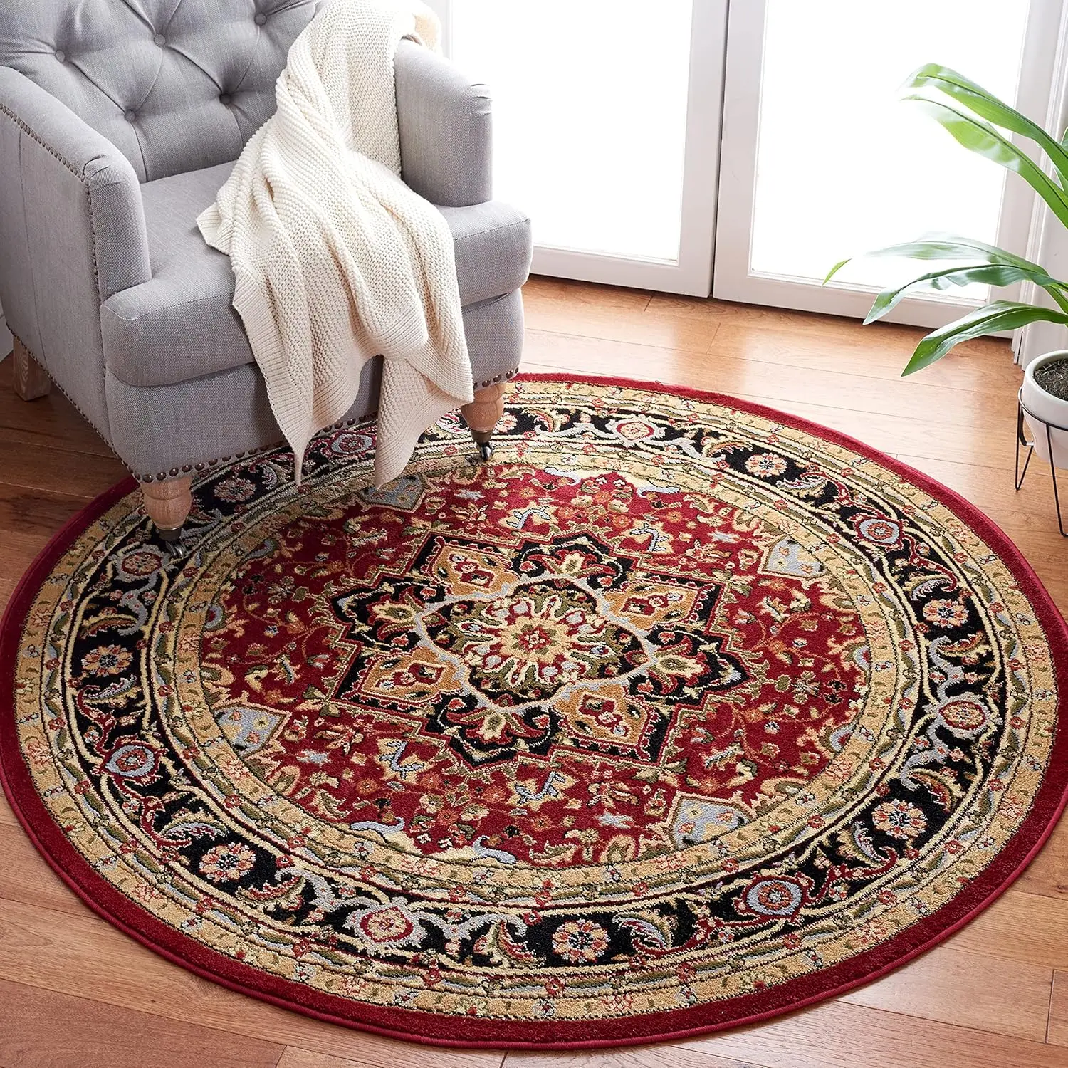 Lyndhurst Collection Area Rug - 10' Round, Red & Black, rugs for bedroom anime rug living room decoration
Lyndhurst Collection Area Rug - 10' Round, Red & Black, rugs for bedroom anime rug living room decoration