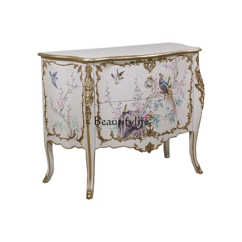 American retro solid wood light luxury living room locker American hand-painted chest cabinet
American retro solid wood light luxury living room locker American hand-painted chest cabinet