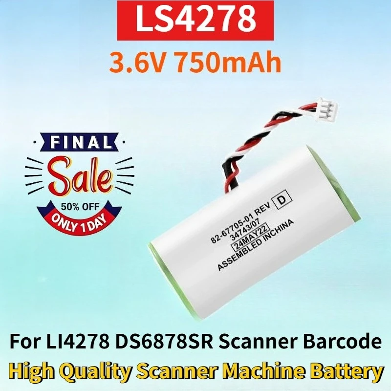 New LS4278 3.6V 750mAh NI-MH Rechargeable Battery Pack for LI4278 DS6878SR Scanner Barcode High Quality Scanner Machine Battery
New LS4278 3.6V 750mAh NI-MH Rechargeable Battery Pack for LI4278 DS6878SR Scanner Barcode High Quality Scanner Machine Battery