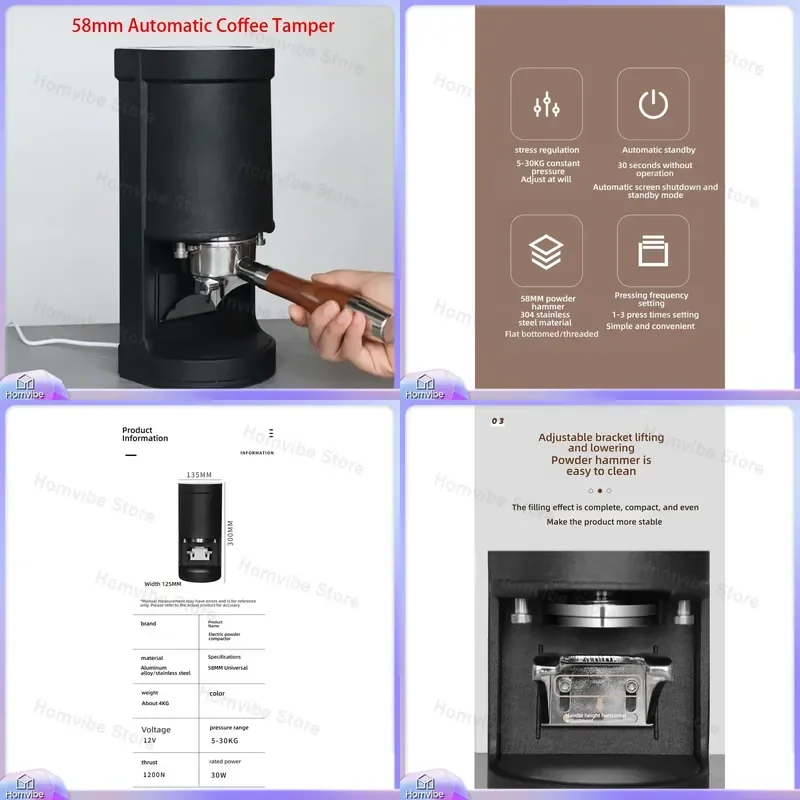 TE-2 58mm Automatic Coffee Tamper Machine Touchscreen Electric Espresso Tamper 58.5MM Adjustable Barista Tool for
TE-2 58mm Automatic Coffee Tamper Machine Touchscreen Electric Espresso Tamper 58.5MM Adjustable Barista Tool for