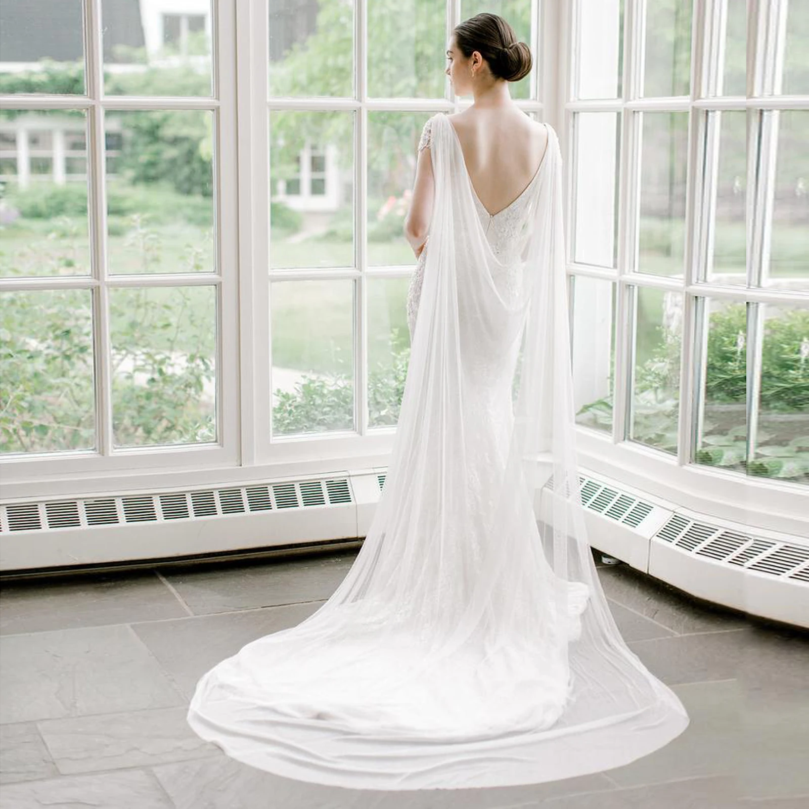 Long Bridal Cape Veils Wedding Shoulder Veil Jacket for Women Bolero Detachable Shawl Wedding Cloak Accessories for Bride VG41
Long Bridal Cape Veils Wedding Shoulder Veil Jacket for Women Bolero Detachable Shawl Wedding Cloak Accessories for Bride VG41