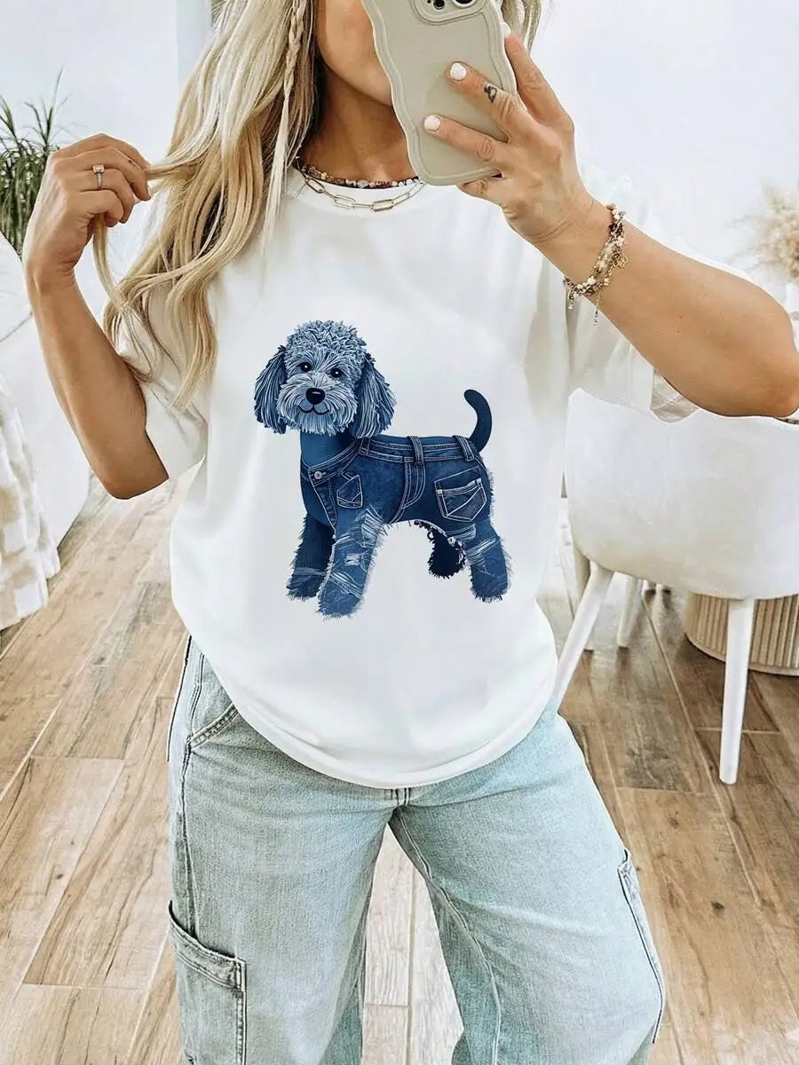 Cute Dog In Denim Jeans Graphic T-Shirt 100% Cotton Crew Neck Novelty Animal Art Top For Pet Lovers
Cute Dog In Denim Jeans Graphic T-Shirt 100% Cotton Crew Neck Novelty Animal Art Top For Pet Lovers