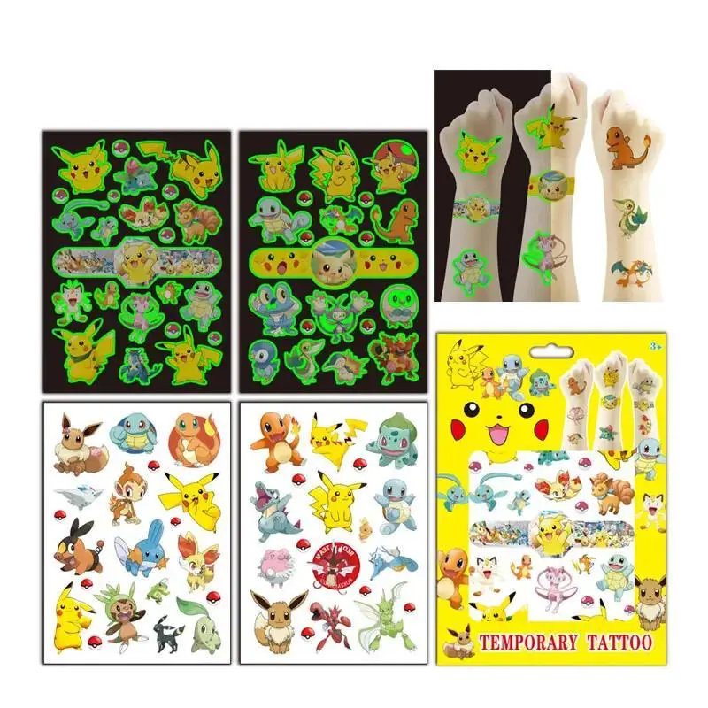 4Pcs/set Luminous Tattoos for Kids Pikachu Temporary Tattoos Stickers Boys Girls Glow Party Supplies Gifts for Children
4Pcs/set Luminous Tattoos for Kids Pikachu Temporary Tattoos Stickers Boys Girls Glow Party Supplies Gifts for Children