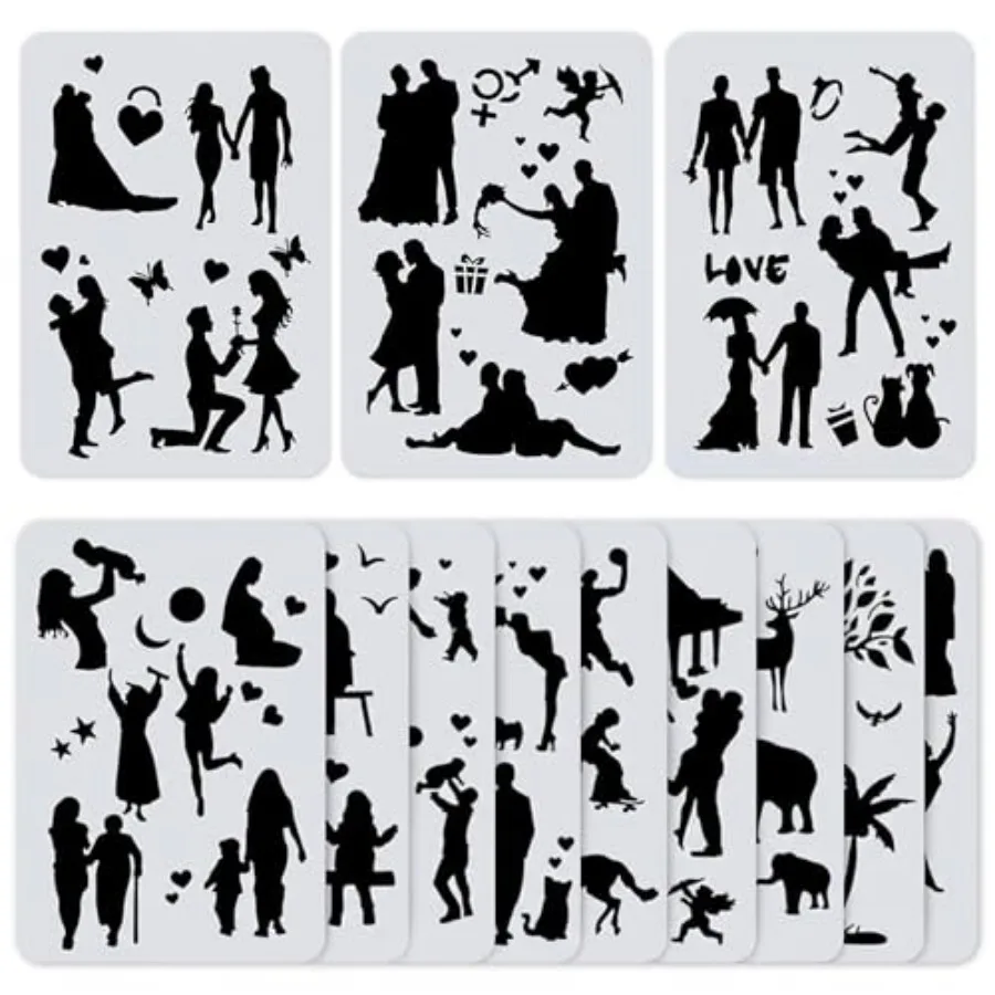 12Pcs Drawing Stencils for Painting on Wood - Large Stencils for Painting on Wood, Canvas, Scrapbook Supplies Wall Art Drawing
12Pcs Drawing Stencils for Painting on Wood - Large Stencils for Painting on Wood, Canvas, Scrapbook Supplies Wall Art Drawing