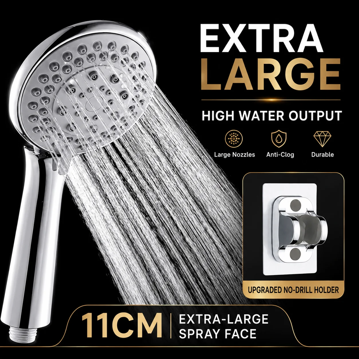 High Pressure Shower Head Large Water Flow Handheld Showerhead Pressurized Rainfall Bathroom Sprayer Nozzle Accessories G1/2
High Pressure Shower Head Large Water Flow Handheld Showerhead Pressurized Rainfall Bathroom Sprayer Nozzle Accessories G1/2