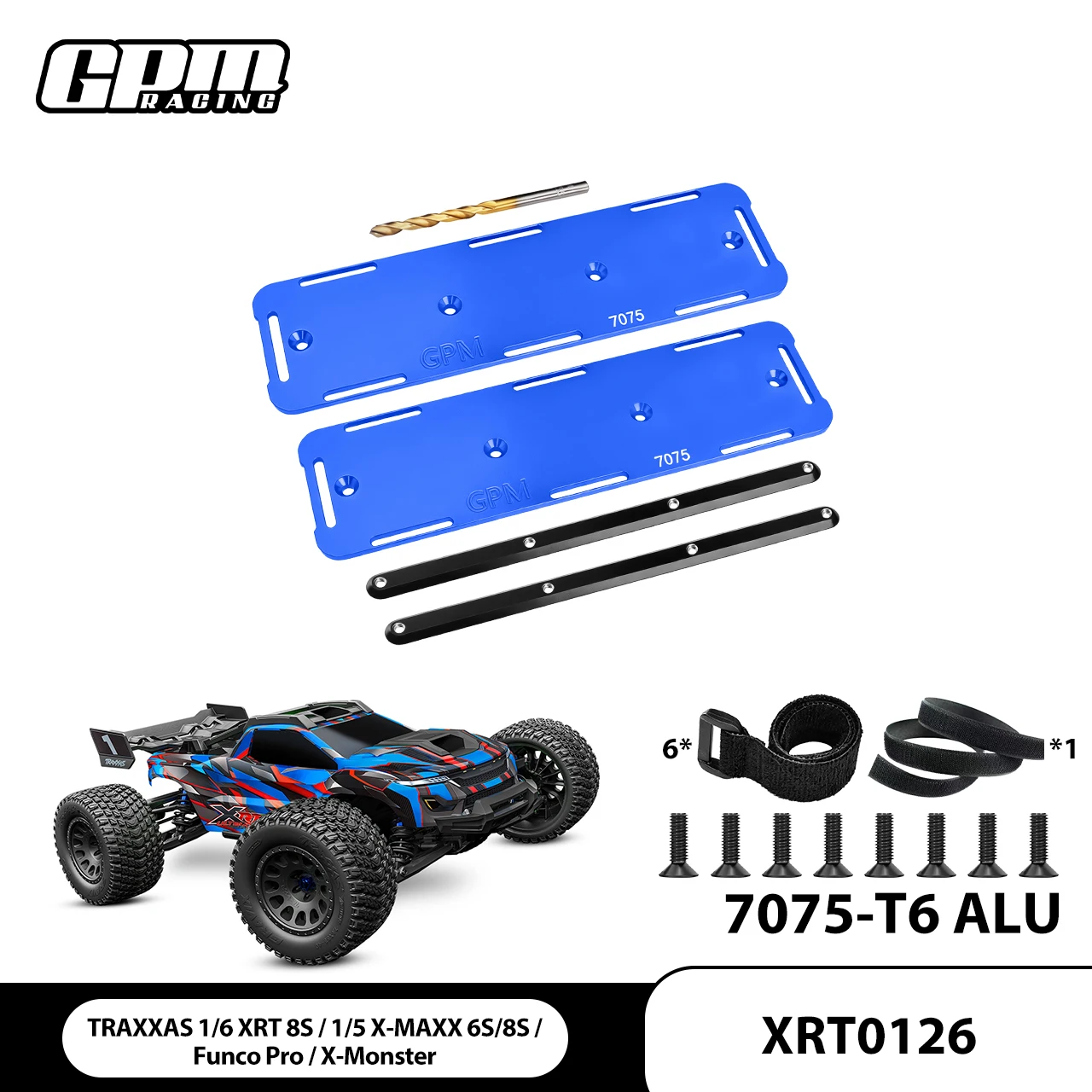 GPM Alloy 7075 Battery Hold-Down Set For TRAXXAS 1/6 Funco Pro 2WD Sand Car 8S 78086-4
GPM Alloy 7075 Battery Hold-Down Set For TRAXXAS 1/6 Funco Pro 2WD Sand Car 8S 78086-4