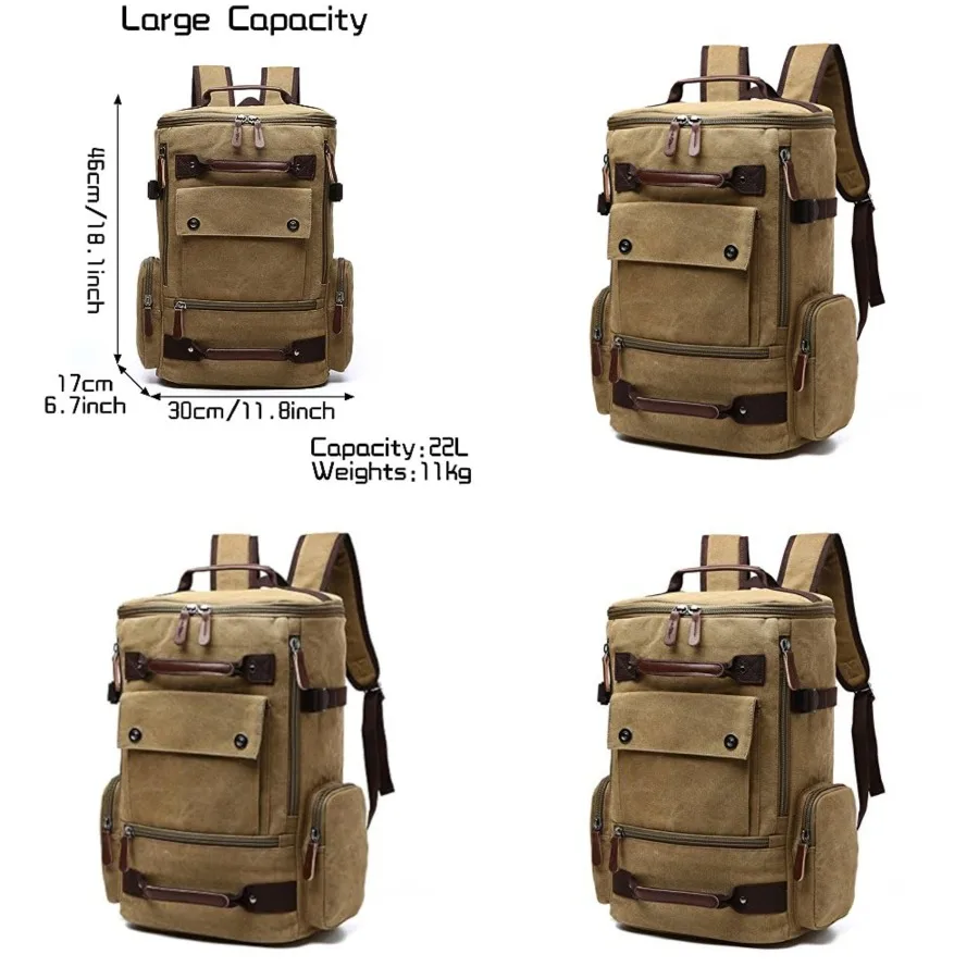 Vintage Canvas Backpack Casual Travel Rucksack 15.6inch Laptop Daypacks Hiking Camping Backpack
Vintage Canvas Backpack Casual Travel Rucksack 15.6inch Laptop Daypacks Hiking Camping Backpack