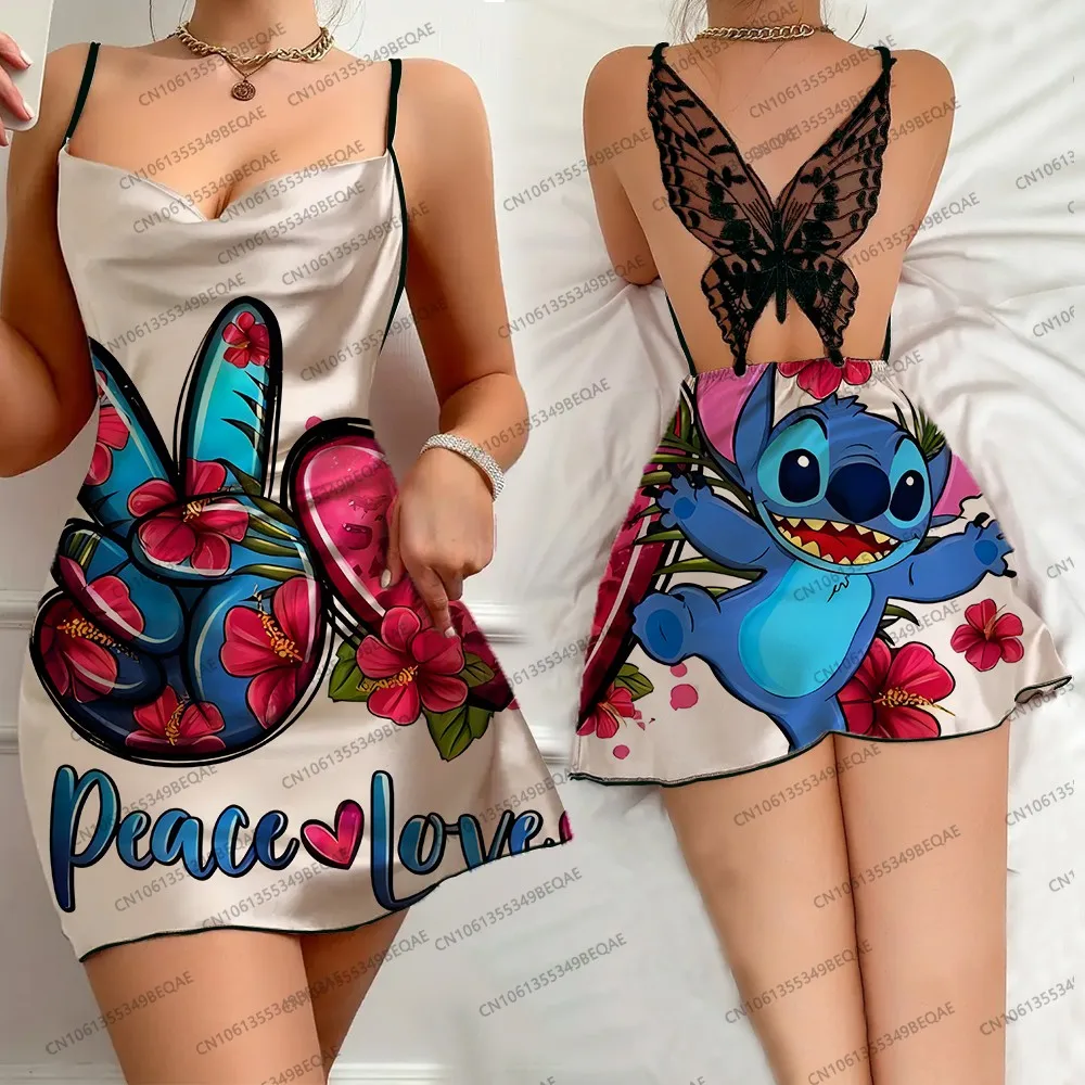 Sexy Backless Summer Dress for Women Butterfly Elegant Lace Party Sleep Dress Lilo and Stitch Print Suspender Short Skirt
Sexy Backless Summer Dress for Women Butterfly Elegant Lace Party Sleep Dress Lilo and Stitch Print Suspender Short Skirt