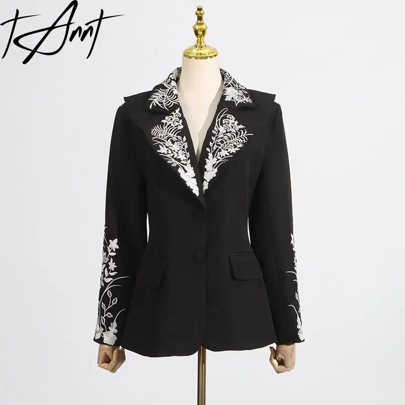 Tannt Women Blazer Embroidery Printing Fashion Black Blazer Jackets For Women Color Matching Fashion Vintage Suit Coats 2025 New
Tannt Women Blazer Embroidery Printing Fashion Black Blazer Jackets For Women Color Matching Fashion Vintage Suit Coats 2025 New
