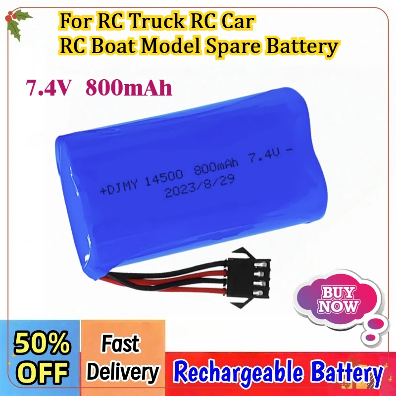 7.4V 800mAh Li-ion Power Battery 14500 SM-4P Plug for High-speed RC Truck RC Car Remote Control Boat Model Spare Battery
7.4V 800mAh Li-ion Power Battery 14500 SM-4P Plug for High-speed RC Truck RC Car Remote Control Boat Model Spare Battery
